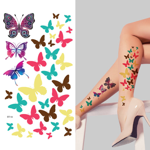 Supperb Temporary Tattoos - Colorful Butterflies, Christmas Temporary Tattoo