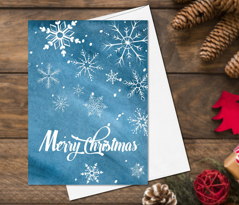 Christmas Cards set of 6, Merry Christmas and happy new year  cards Set,  Christmas Cards Holiday Greeting Card Pack Snow Flakes Cards