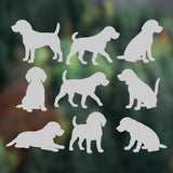Playful Miniature dog Stickers - Set of 9 Tiny Beagle Decals for Car Mirrors, Laptops, Windows | Adorable Small Puppy Stickers