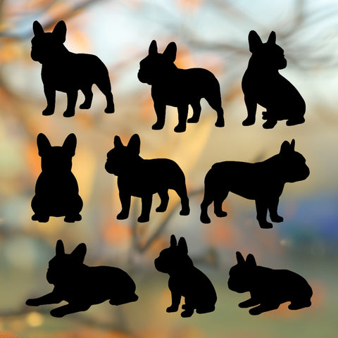 Playful Miniature dog Stickers - Set of 9 Tiny French Bulldog Decals for Car Mirrors, Laptops, Windows | Adorable Small Puppy Stickers Set B