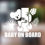 Baby On Board Sign - Koala Bear on Board Bright Warning Sign Vinyl Sticker for Car Trucks Vehicle Decal Sticker Window Décor