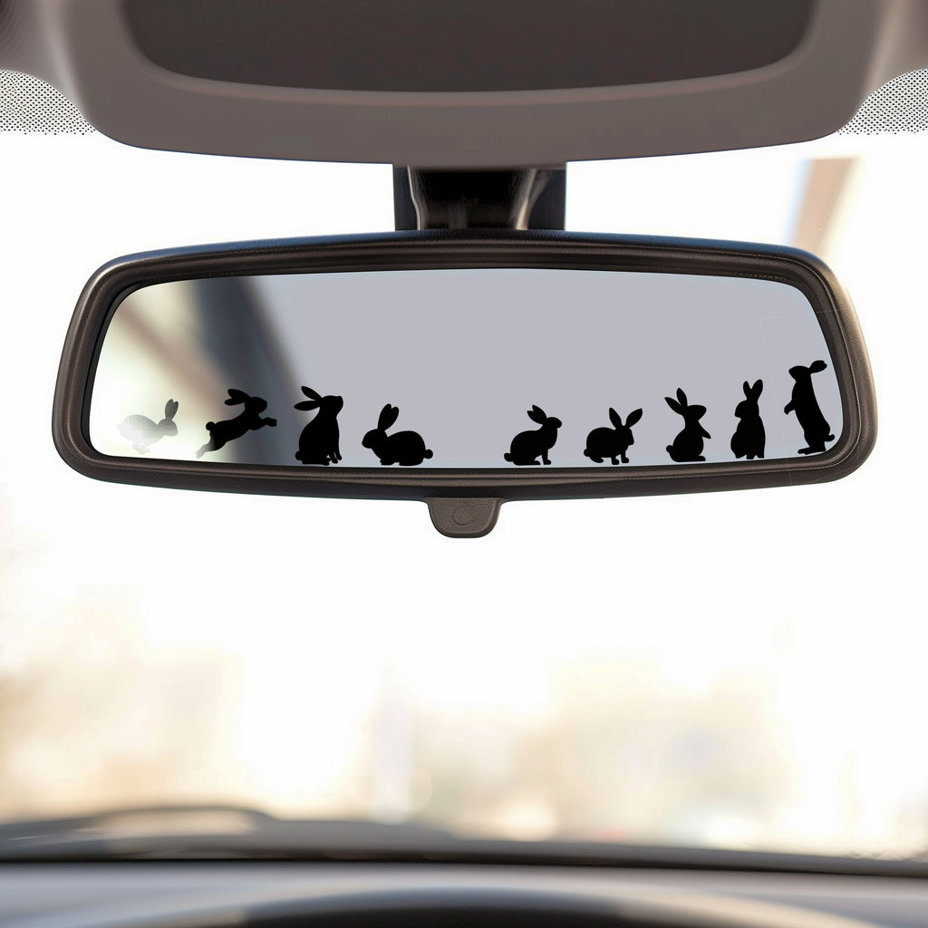 Cute Miniature Bunny Stickers - Set of Tiny Rabbit Decals for Car Mirrors, Laptops, and Windows, Adorable Small Rabbits Sticker Collection C