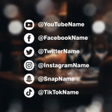 Custom Social Media Tags Decal, Facebook YouTube Twitter Instagram Snap Window Sticker, Bumper Car Decal Social Media Vinyl Decal Sticker