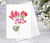 Supperb Fine Art Greeting Card - Wildflower Floral Flower Hydrangea Valentine's Watercolor Card