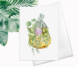 Succulent Card Note Cards Floral Blank Watercolour Card Flower Greeting Cards Mother's day Watercolor Succulents Moving Announcement Cards