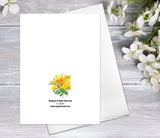Sweet Yellow Blossoms Cards  Floral Blank Watercolour Card Daisy Flower Greeting Cards Anniversary Mother's day Get Well Soon Greeting Cards