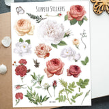 Supperb Bullet Journal Stickers Scrapbook Planner Stickers - Roses Flowers Stickers Flower Bouquet Stickers Custom Window Wall Flower Decals