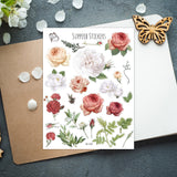 Supperb Bullet Journal Stickers Scrapbook Planner Stickers - Roses Flowers Stickers Flower Bouquet Stickers Custom Window Wall Flower Decals