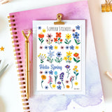 Scrapbook Stickers Bullet Journal Stickers Planner Stickers - Spring Flowers Stickers Easter Stickers Spring Decals Custom Window Decals